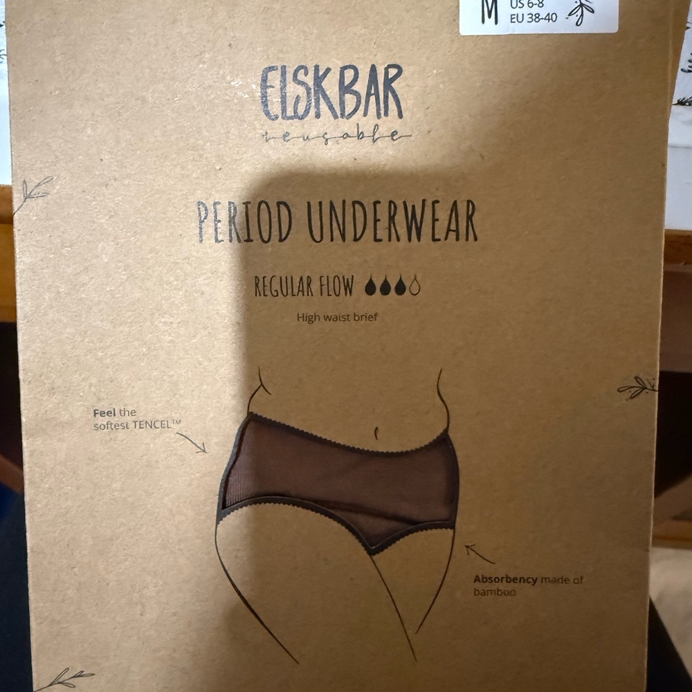 Elskbar Period Underwear - Brown Size Medium Regular Flow